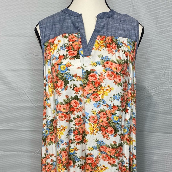 twenty second Dresses & Skirts - FLORAL CHAMBRAY DRESS